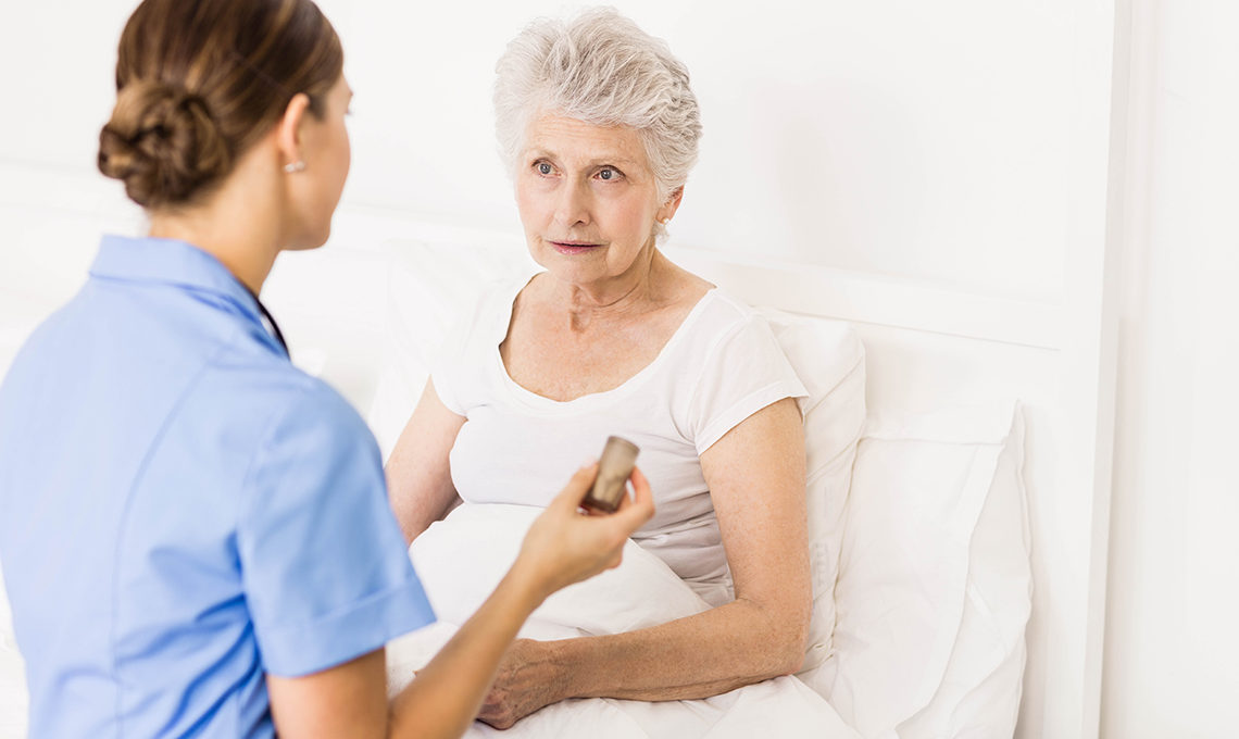 Nurse caring for a patient